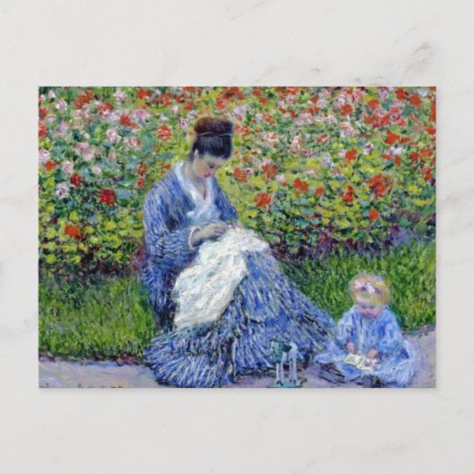 Kind in de tuin, Monet Feestdagenkaart (Voorkant)