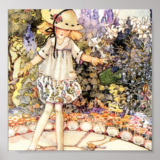 Kind in de tuin poster (Voorkant)