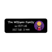 Kind in duivelkostuum Halloween zwarte labels (Voorkant)