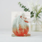 kind in een gigantische pompoen briefkaart (Staand voorkant)