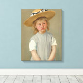 Kind in een Pet met riem | Mary Cassatt Canvas Afdruk (Insitu (Houten vloer))