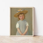 Kind in een Pet met riem | Mary Cassatt Poster<br><div class="desc">Kind in een Pet van de straat (1886) door de Amerikaanse impressionist Mary Cassatt. Origineel kunstwerk is een oliesschilderij op doek dat een portret van een jong meisje in een overmaats rietje pet toont, met een platte grijze pinaderij. De serieuze expressie op het gezicht van het meisje maakt dit schilderij...</div>