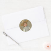 Kind in een Pet met riem | Mary Cassatt Ronde Sticker (Envelop)