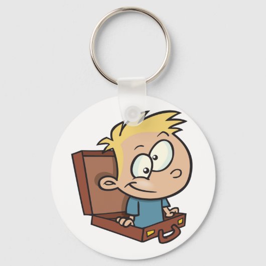 Kind in een Sleutelhanger in een koffer (Voorkant)
