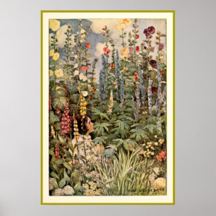 Kind in een tuin poster