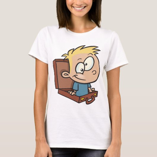 Kind in een uitgebluste vrouw t-shirt (Voorkant)