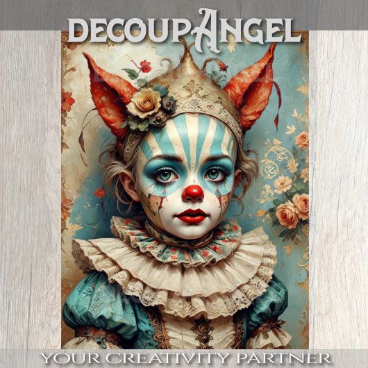 Kind in grillige jurk - Decoupage - Tissuepapier