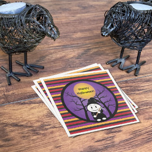 Kind in grimmige kostuum Halloween papieren servet