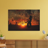 Kind in het Draaien van de Verrekte Afdruk van het Canvas Afdruk (Insitu (Woonkamer))