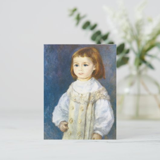 Kind in het Wit door Pierre Auguste Renoir Briefkaart (Staand voorkant)