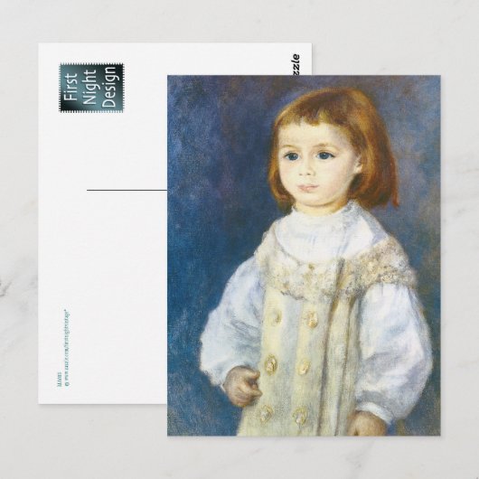 Kind in het Wit door Pierre Auguste Renoir Briefkaart (Voorkant / Achterkant)
