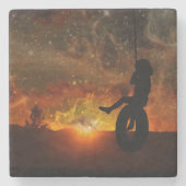 Kind in Onderzetter met trekstang (Voorkant)