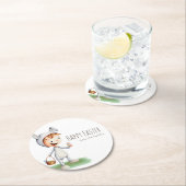 Kind in paasbunny Costume Egg Hunt Personalized Ronde Kartonnen Onderzetter (Insitu)