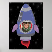Kind in Rocket Ship Space Travel Room Poster (Voorkant)