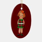  Kind in Rood & Groen Gecontroleerd Speld Keramisch Ornament (Rechts)