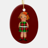  Kind in Rood & Groen Gecontroleerd Speld Keramisch Ornament (Achterkant)