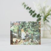 Kind in Roos Garden, Berthe Morisot Fine Art Briefkaart (Staand voorkant)