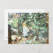 Kind in Roos Garden, Berthe Morisot Fine Art Briefkaart (Voorkant / Achterkant)