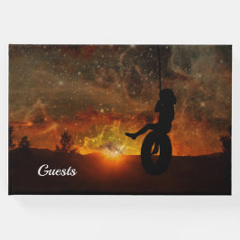 Kind in Tire Swing Guest Book Gastenboek