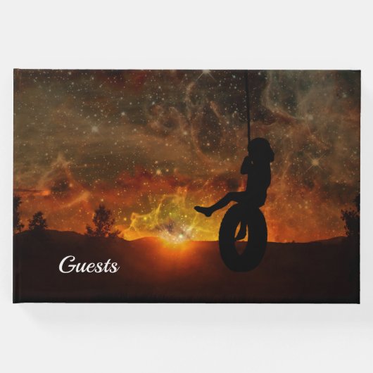 Kind in Tire Swing Guest Book Gastenboek (Voorkant)