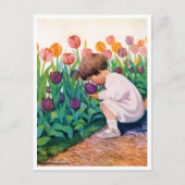 Kind in Tulip Flower Garden, Jessie Willcox Smith Briefkaart (Voorkant)