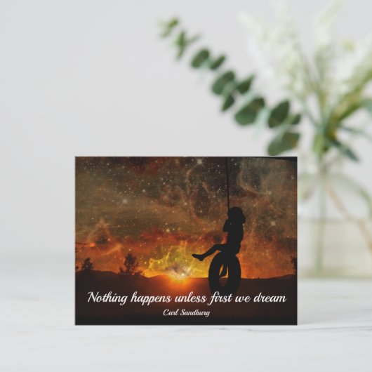 Kind in Tyre Swing Briefkaart (Staand voorkant)