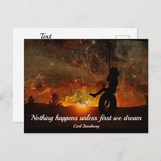 Kind in Tyre Swing Briefkaart (Voorkant / Achterkant)