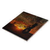 Kind in Tyre Swing Keramische Tegel Tegeltje (Zijkant)