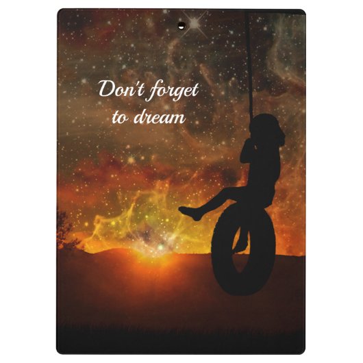 Kind in Tyre Swing Klembord (Achterkant)