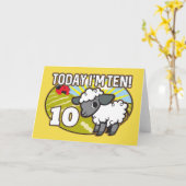 Kind is 10 jaar, vandaag ben ik 10! Schattige lam Kaart (Gele Bloem)