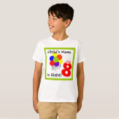 kind is acht ,Ik ben acht, achtste verjaardag, T-s T-shirt (Voorkant volledig)