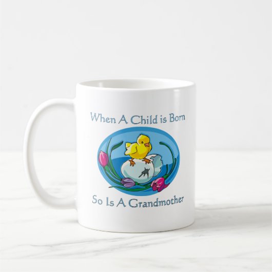 Kind is geboren - grootmoeder koffiemok (Links)