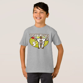 Kind is vijf jaar, vandaag ben ik vijf! Schattigee T-shirt