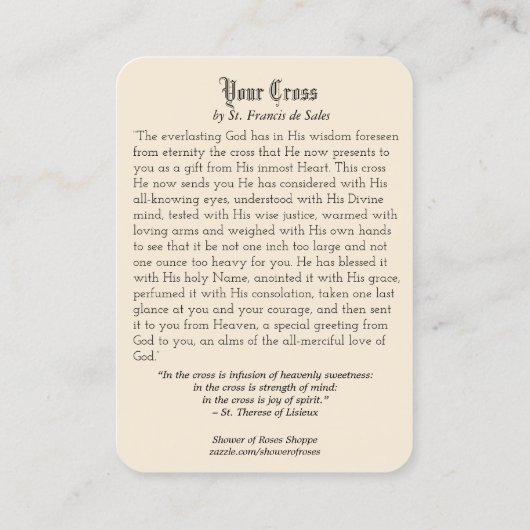  kind Jesus Cross gebeden de Heilige Kaart Visitekaartje (Achterkant)