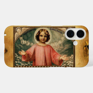 KIND JESUS MET ANGELS, bruin perkament iPhone 16 Hoesje