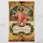 KIND JESUS MET ANGELS EN CHRISMAS CROWNS BRIEFPAPIER (Voorkant)