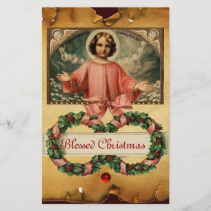 KIND JESUS MET ANGELS EN CHRISMAS CROWNS BRIEFPAPIER