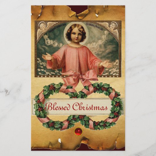 KIND JESUS MET ANGELS EN CHRISMAS CROWNS BRIEFPAPIER (Voorkant)