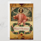 KIND JESUS MET ANGELS EN CHRISMAS CROWNS BRIEFPAPIER (Voorkant / Achterkant)