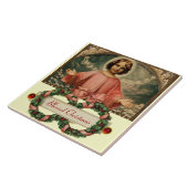 KIND JESUS MET ANGELS EN CHRISTMAS CROWNEN TEGELTJE (Zijkant)