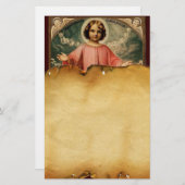 KIND JESUS MET ANGELS, Parchment Briefpapier (Voorkant / Achterkant)
