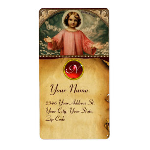 KIND JESUS MET ANGELS, Parchment Etiket