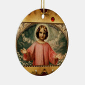 KIND JESUS MET ANGELS, Parchment Keramisch Ornament (Rechts)