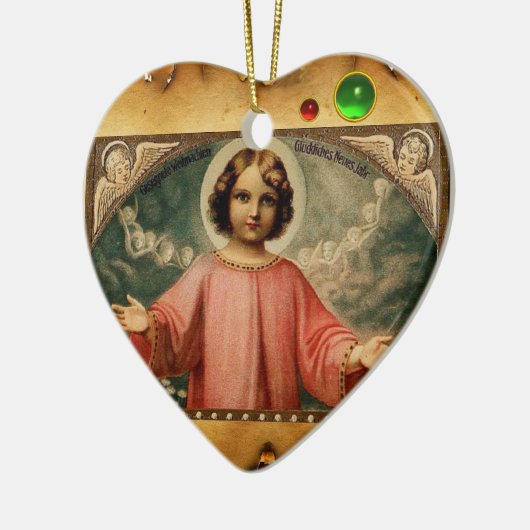 KIND JESUS MET ANGELS, Parchment Keramisch Ornament (Links)