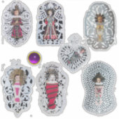 Kind Jezus, Antiek kerst papier snijwerk Sticker (Voorkant)