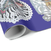 Kind Jezus, Antiek kerstpapier, blauw Cadeaupapier (Rol Hoek)