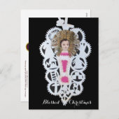 Kind Jezus, Antiek kerstpapier Feestdagenkaart (Voorkant / Achterkant)