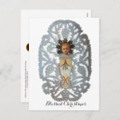 Kind Jezus, Antiek kerstpapier Feestdagenkaart (Voorkant / Achterkant)