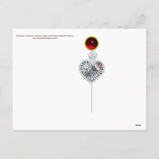 Kind Jezus, Antiek kerstpapier Feestdagenkaart (Achterkant)