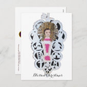 Kind Jezus, Antiek kerstpapier Feestdagenkaart (Voorkant / Achterkant)